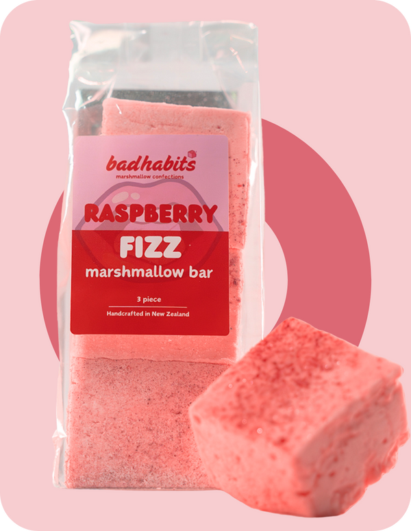 Gushmello Raspberry Raspberry Fizz Marshmallows – Bad Habits Marshmallow Confections