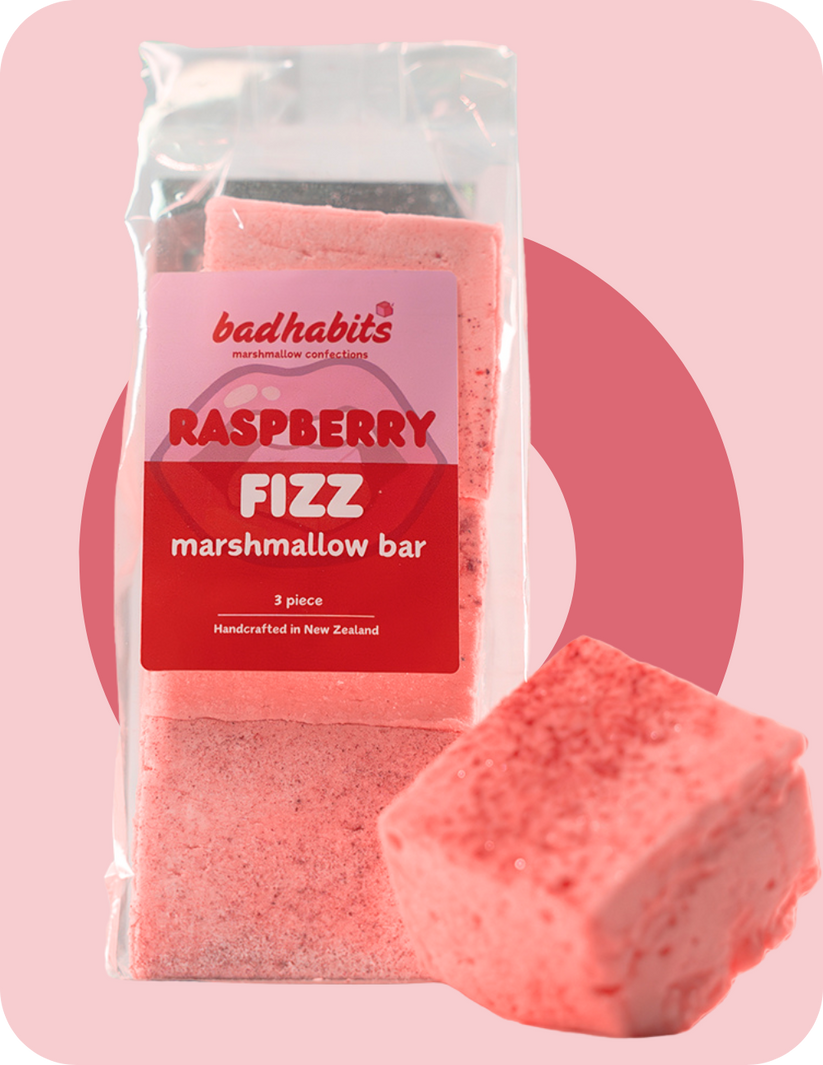 Marshmellow Fluff Raspberry Raspberry Fizz Marshmallows – Bad Habits Marshmallow Confections