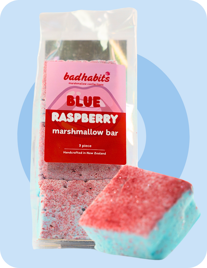 Blue Raspberry Marshmallows โ Bad Habits Marshmallow Confections